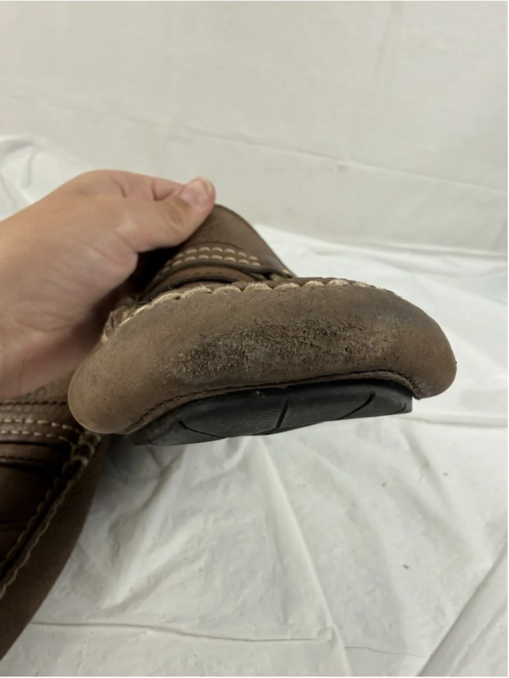 Frye Mens Size 10 West Ring Driver Leather Slip On Driving Moccasin Shoes